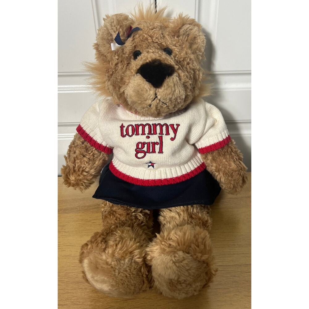 Vintage Tommy Hilfiger Lion Plush Stuffed Animal in "tommy girl" Sweater
